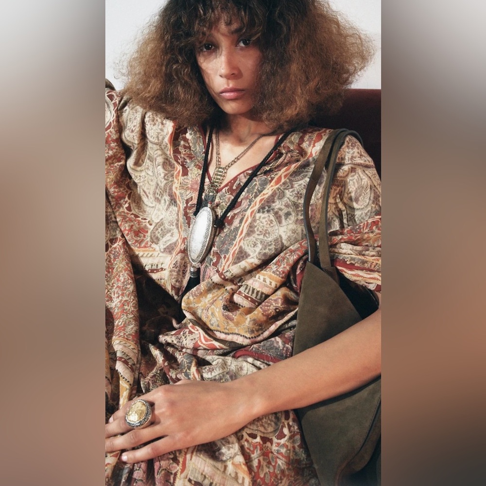 Zara Paisley Caftan Dress - Picture 6 of 10